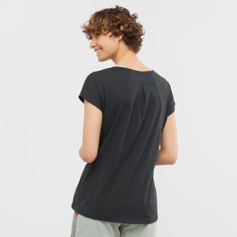 Black Salomon Essential Shaped Short Sleeve Women's T-Shirts | PH 09126B